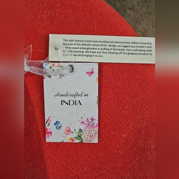 MADE IN INDIA Beaded Floral Shoulder Bag. White Multi. NWT - Picture 8 of 15